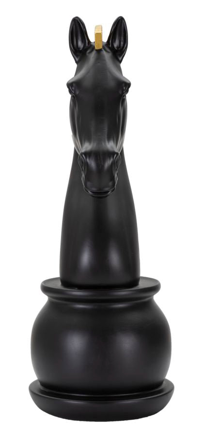Decoratie Black & Gold Horse Ø 18,5×50 cm