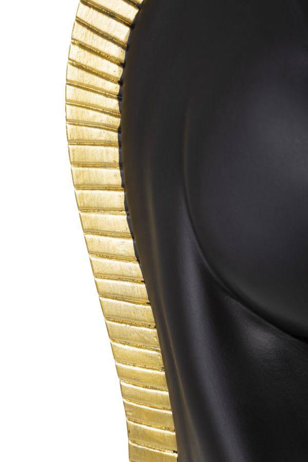 Decoratie Black & Gold Horse Ø 18,5×50 cm