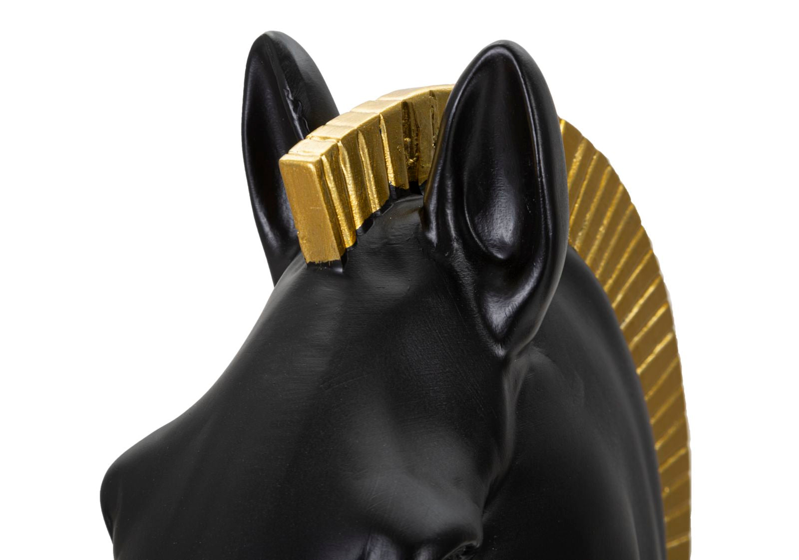 Decoratie Black & Gold Horse Ø 18,5×50 cm