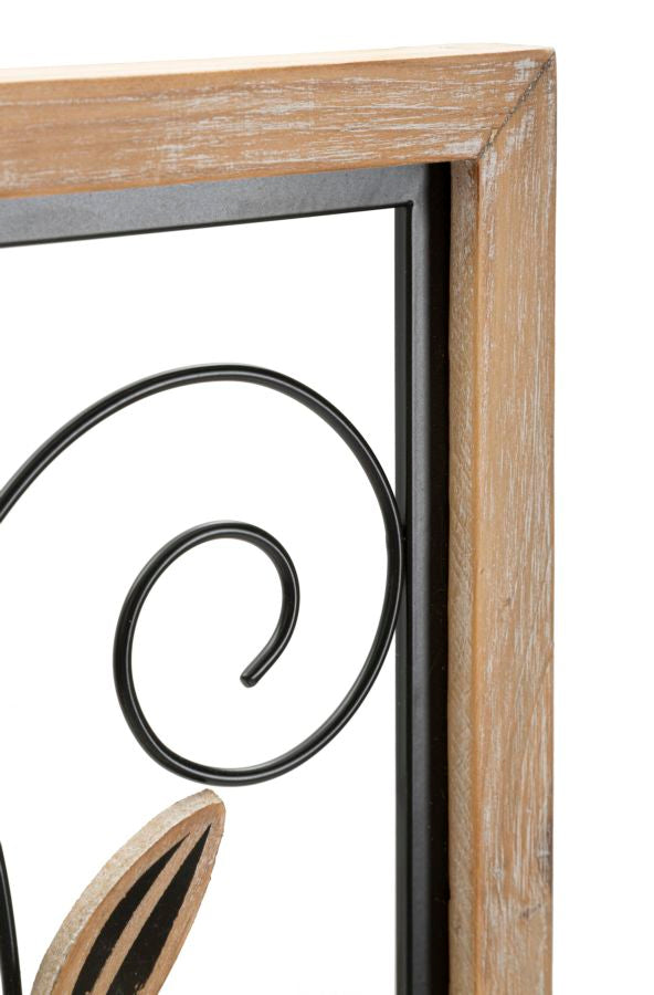 Wanddecoratie Iron/wood Wall Panel Koman -b- 26×2,5×60 cm