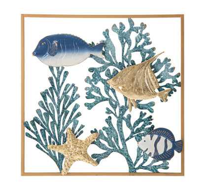 Wanddecoratie Fish 50,2×3,8×50,2 cm
