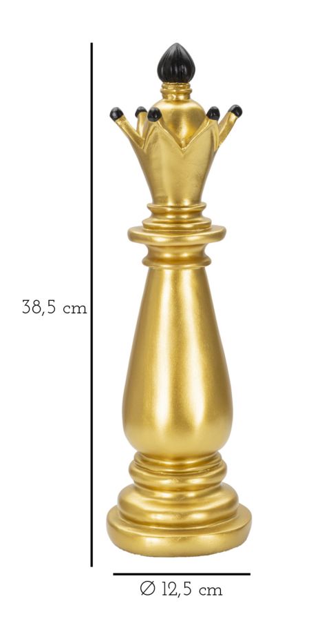 Decoratie Gold & Black Bishop Ø 12,5×38,5 cm