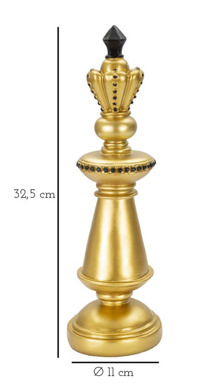 Decoratie Gold & Black King Ø 11×32,5 cm
