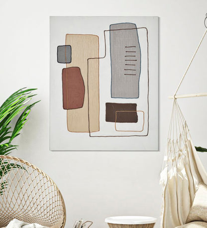 Schilderij Handmade Wall Painting Paint -b- 80×2,8×100 cm