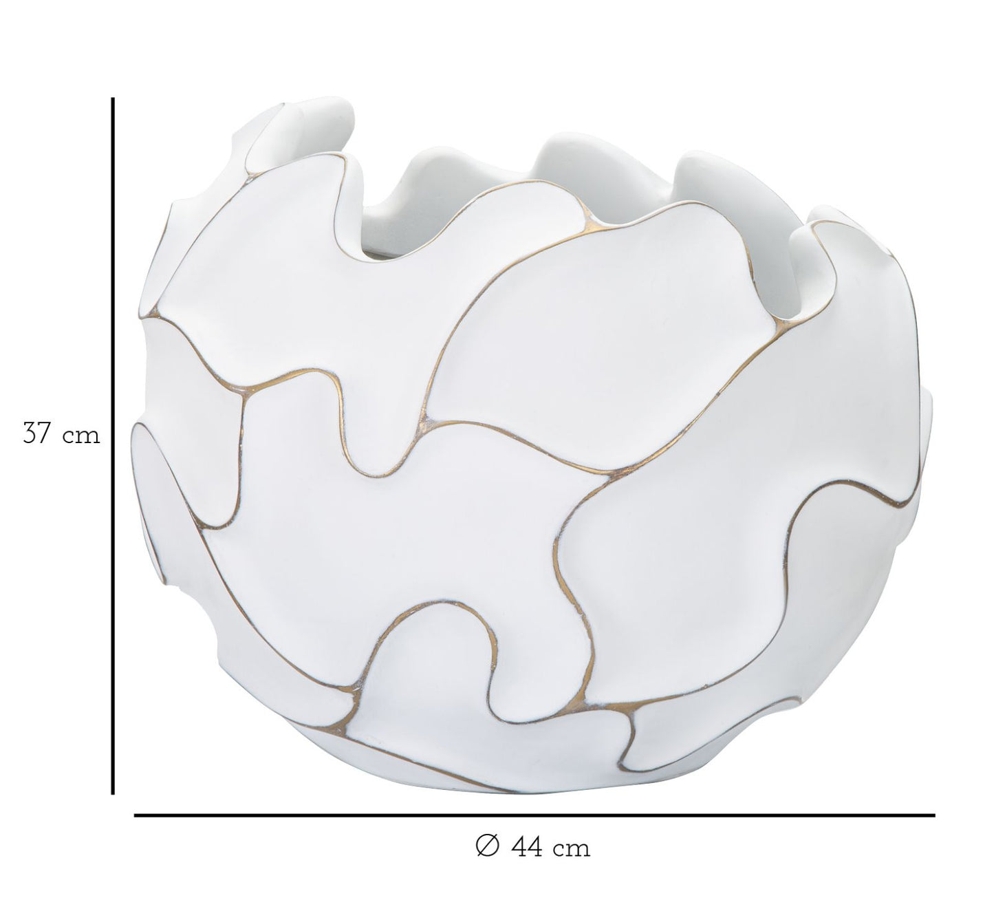 Vaas Gaspeau Polyresin Lines Ø 44×37 cm
