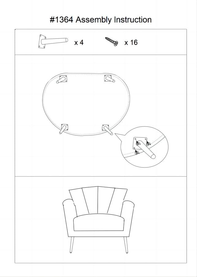 Fauteuil Kiev Grey 88×77×74 cm