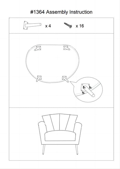 Fauteuil Kiev Grey 88×77×74 cm