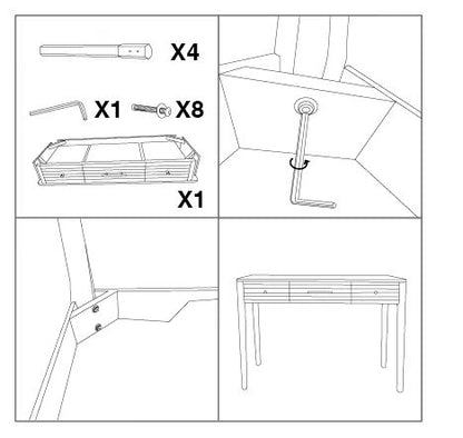 Consoletafel Matera 107×37×80 cm