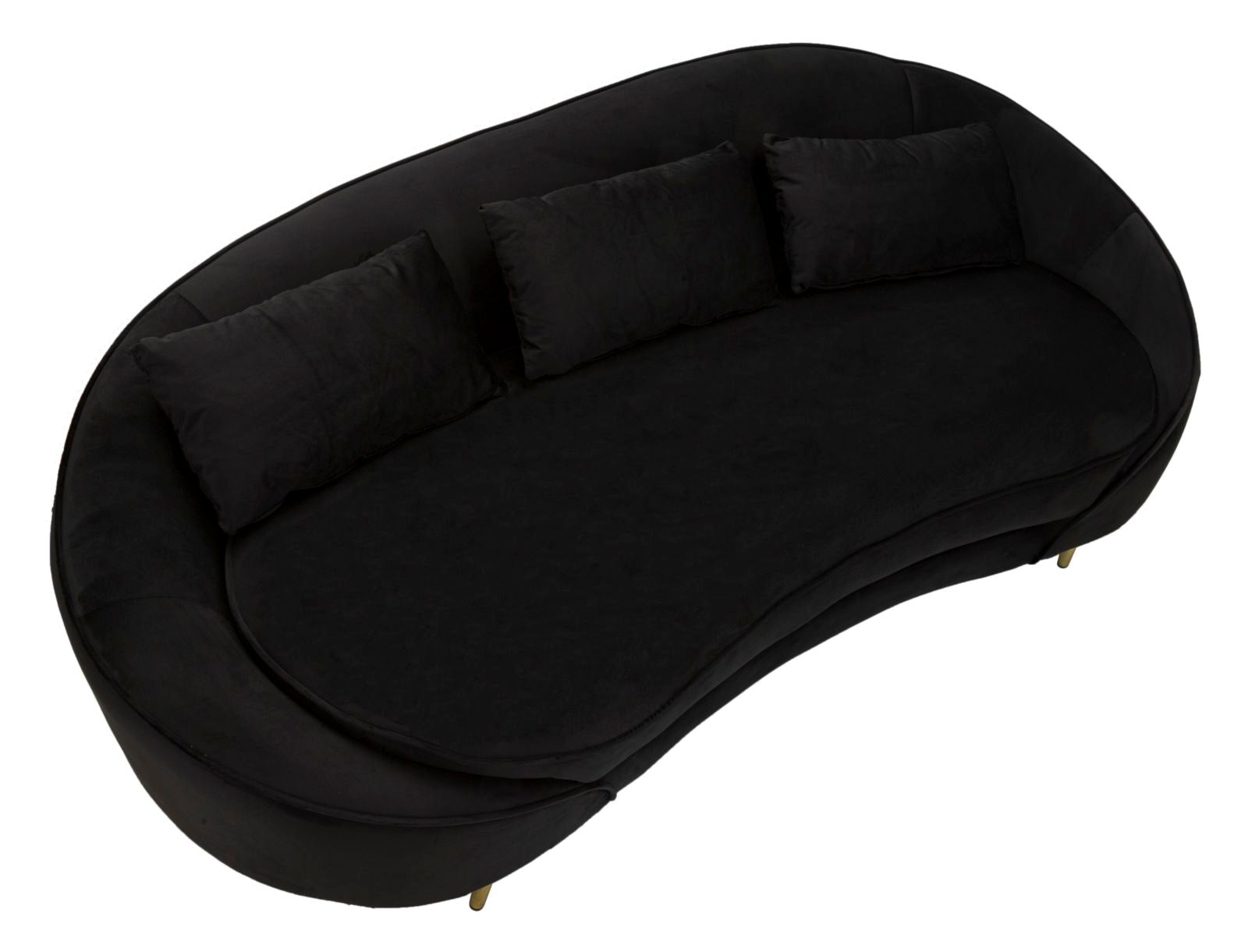 Bank 3 Seaters Oslo With Cushions Black 185×84×68 cm