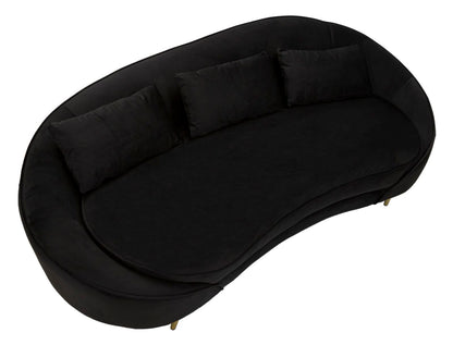 Bank 3 Seaters Oslo With Cushions Black 185×84×68 cm