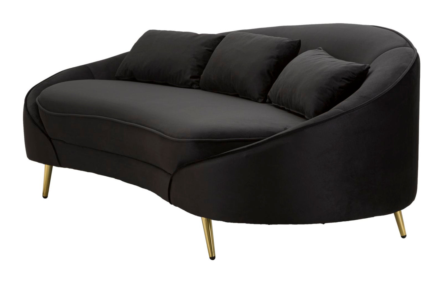 Bank 3 Seaters Oslo With Cushions Black 185×84×68 cm