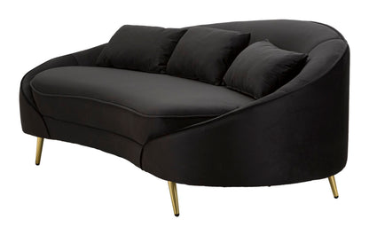 Bank 3 Seaters Oslo With Cushions Black 185×84×68 cm