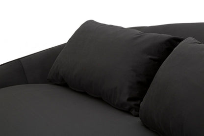 Bank 3 Seaters Oslo With Cushions Black 185×84×68 cm