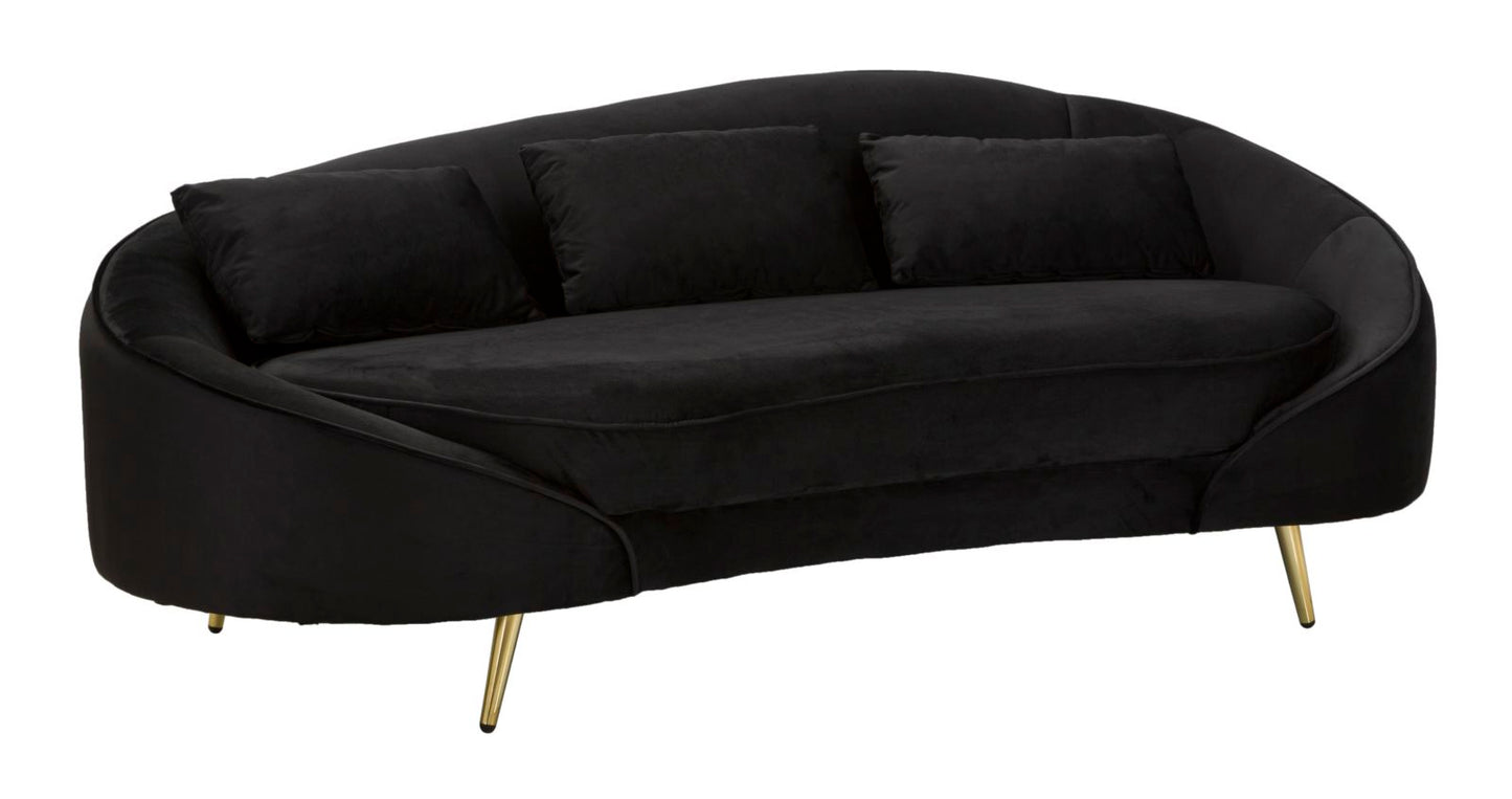 Bank 3 Seaters Oslo With Cushions Black 185×84×68 cm