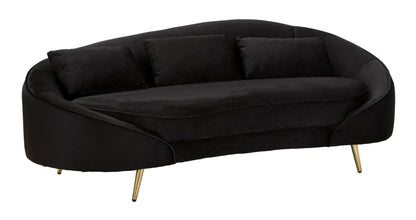 Bank 3 Seaters Oslo With Cushions Black 185×84×68 cm