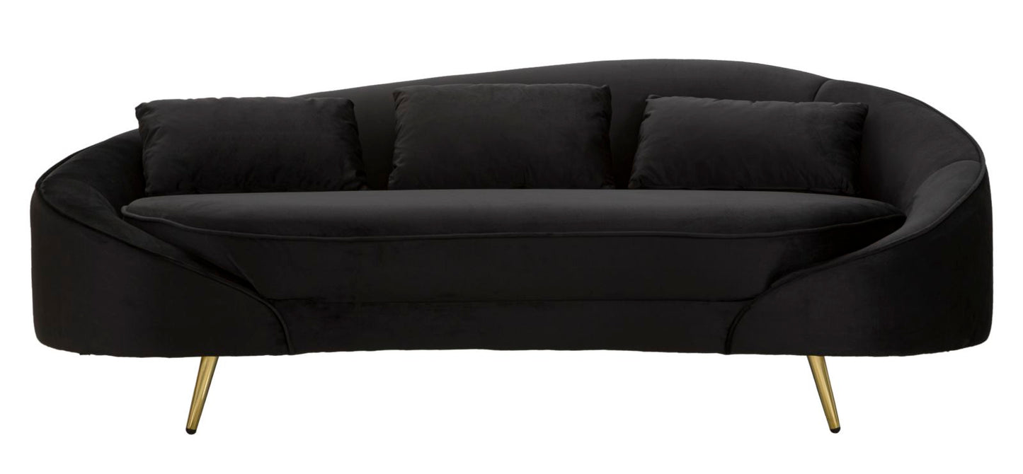 Bank 3 Seaters Oslo With Cushions Black 185×84×68 cm