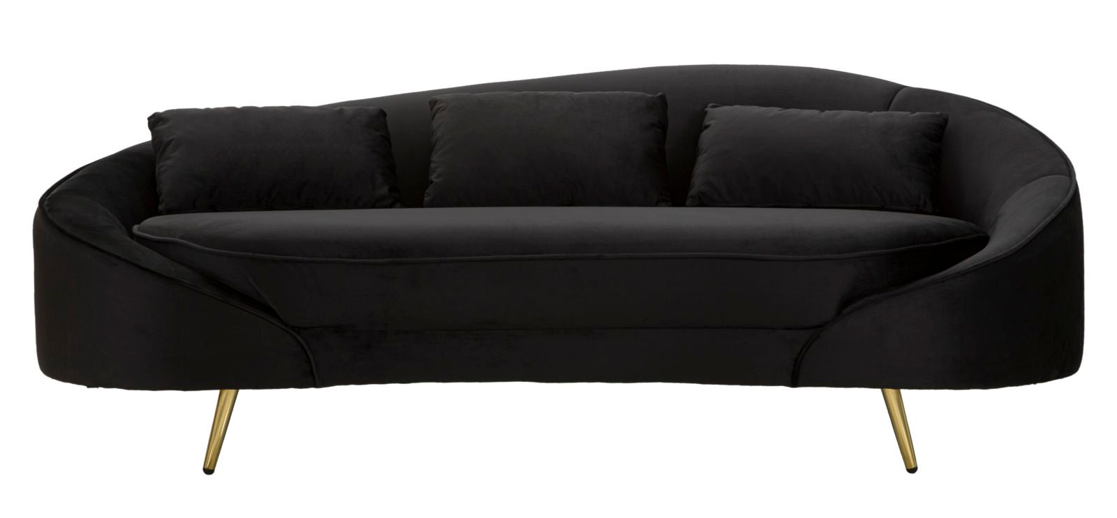 Bank 3 Seaters Oslo With Cushions Black 185×84×68 cm