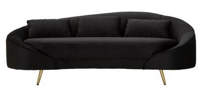 Bank 3 Seaters Oslo With Cushions Black 185×84×68 cm