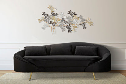 Bank 3 Seaters Oslo With Cushions Black 185×84×68 cm