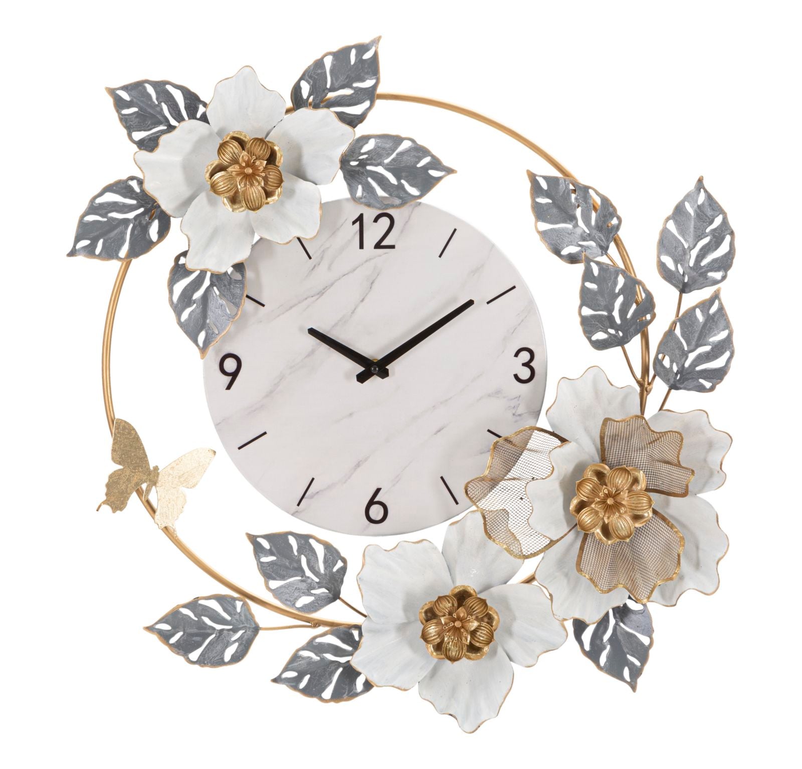 Wandklok Flowers 64×8×64 cm