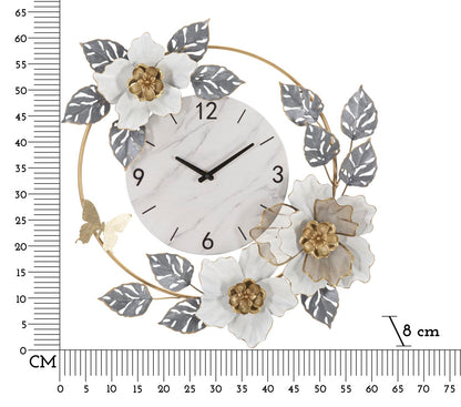 Wandklok Flowers 64×8×64 cm