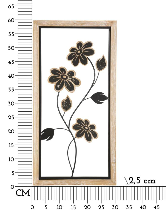 Wanddecoratie Iron/wood Wall Panel Girish -a- 30×2,5×60 cm