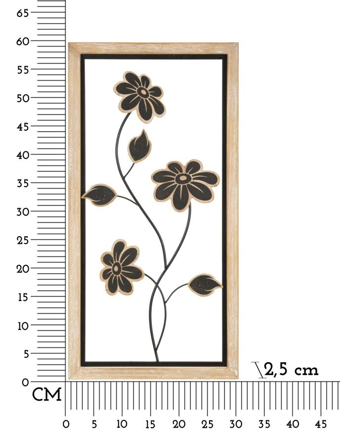 Wanddecoratie Iron/wood Wall Panel Girish -b- 30×2,5×60 cm