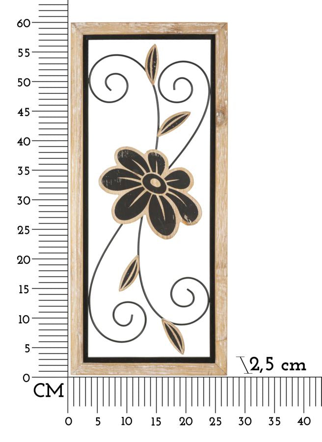 Wanddecoratie Iron/wood Wall Panel Koman -a- 26×2,5×60 cm