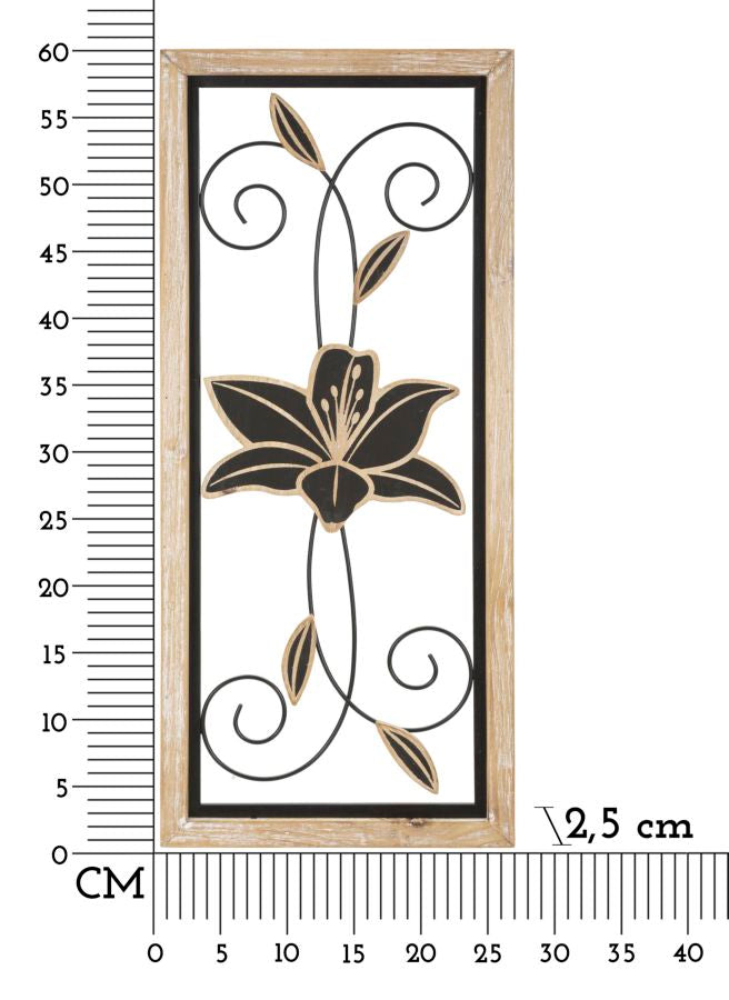 Wanddecoratie Iron/wood Wall Panel Koman -b- 26×2,5×60 cm