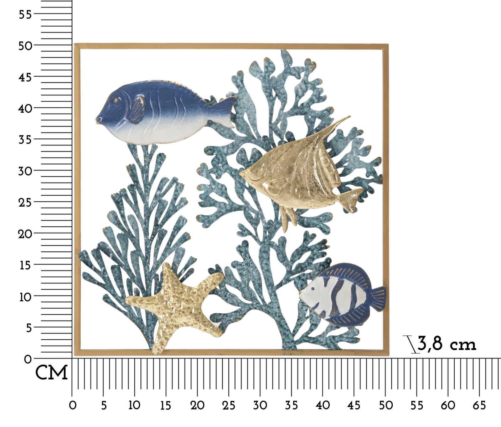 Wanddecoratie Fish 50,2×3,8×50,2 cm