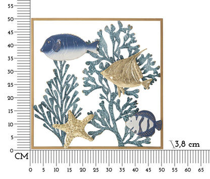Wanddecoratie Fish 50,2×3,8×50,2 cm