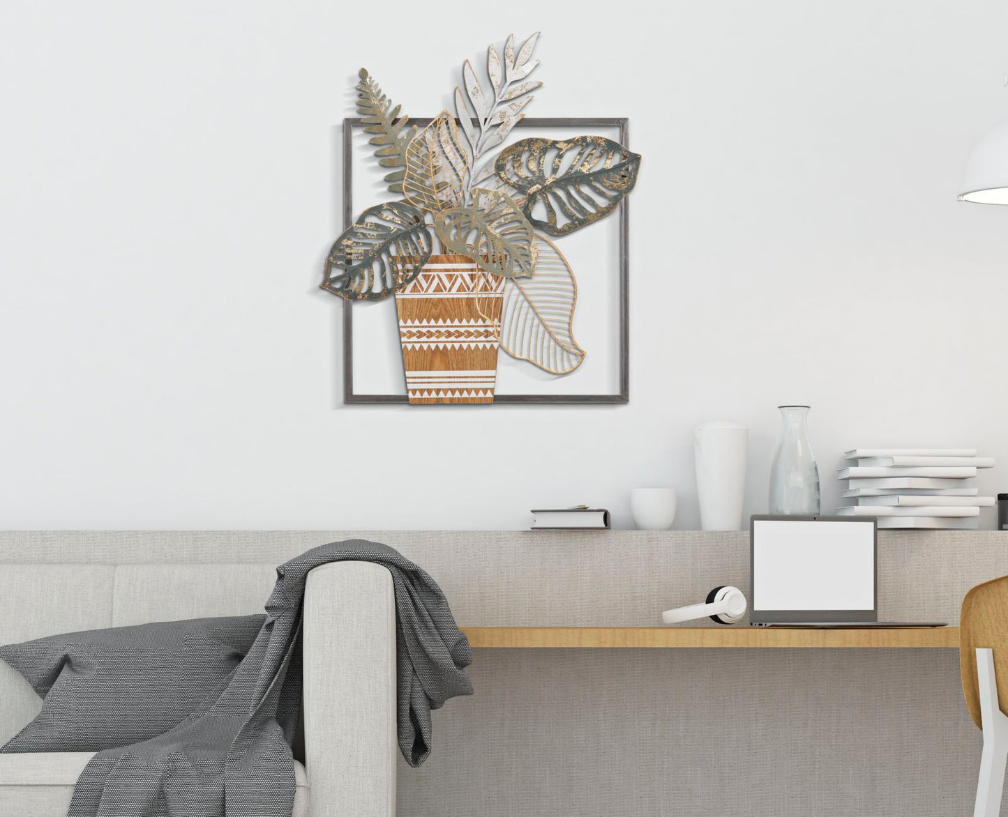 Wanddecoratie Panelvaso 54×6,4×62,9 cm