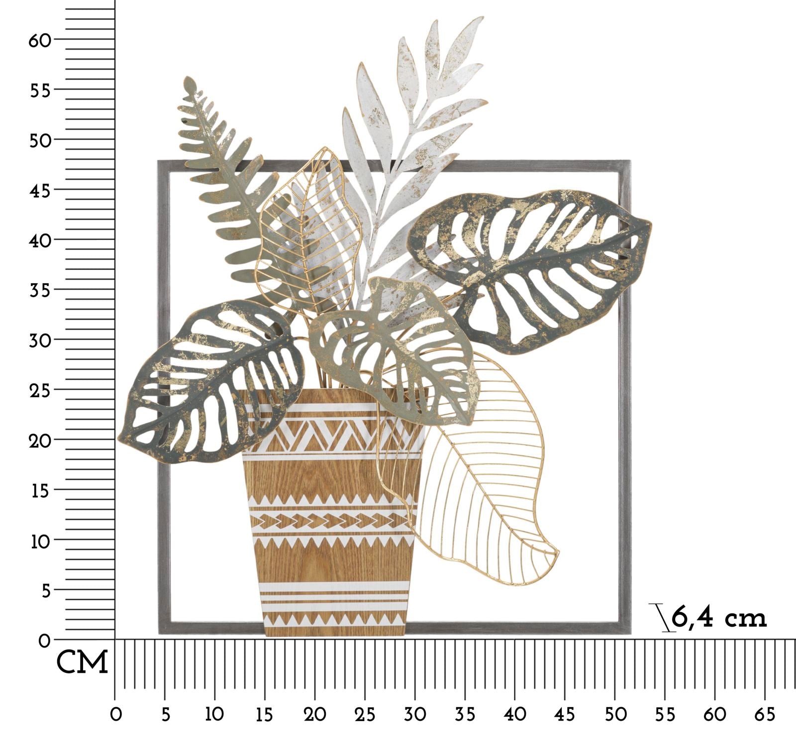 Wanddecoratie Panelvaso 54×6,4×62,9 cm