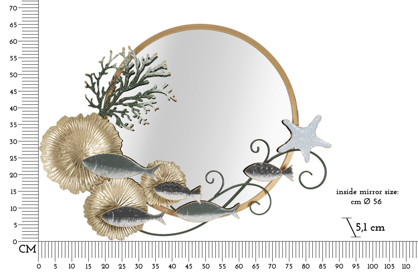 Spiegel Fish 88,9×7,6×65,4 cm