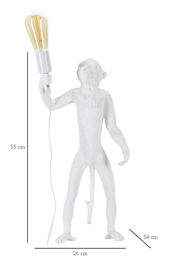 Tafellamp Monkey White Ø 26×34×55 cm