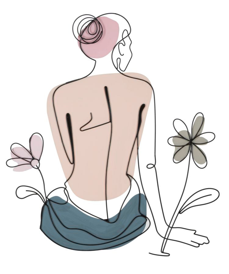 Wandpaneel Lady W/flower 80×1,3×90 cm