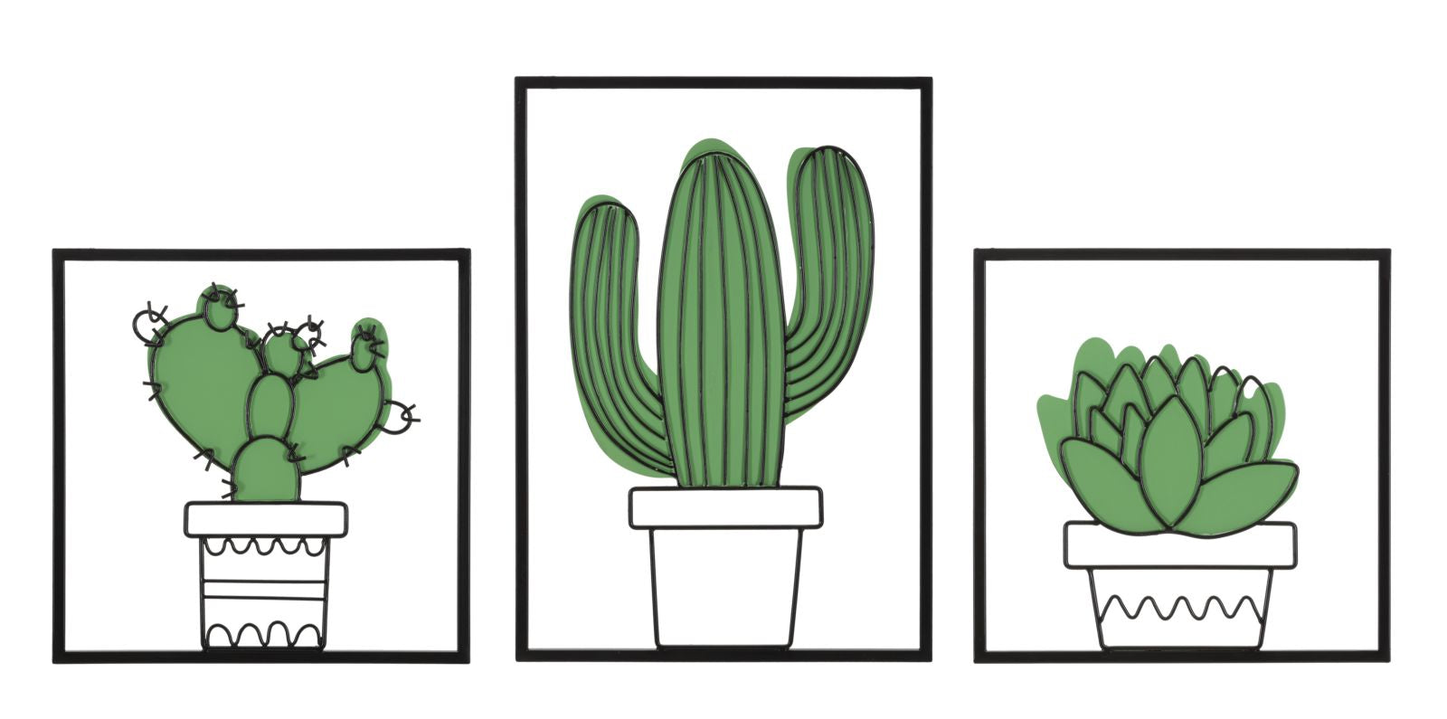 Wandpaneel Cactus Set 3 Pcs 33x1,3x46,5-33x1,3x33