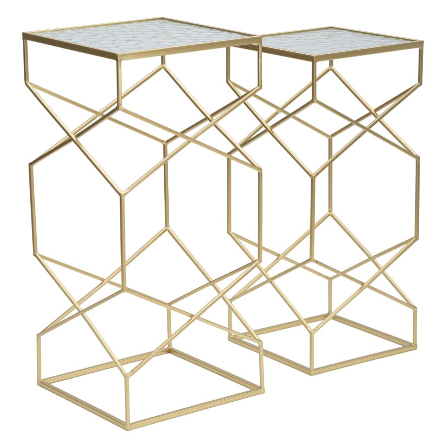Tafel Glassy Set 2 Pcs 31,5×31,5×68 cm