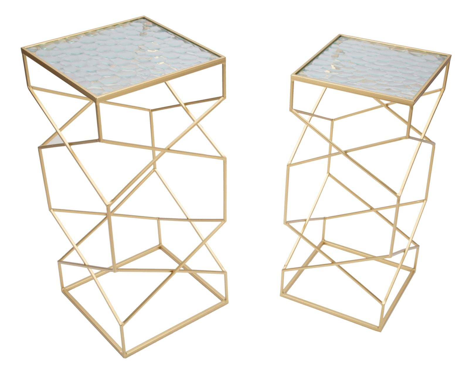Tafel Glassy Set 2 Pcs 31,5×31,5×68 cm