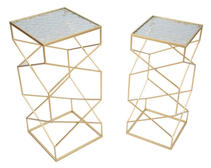 Tafel Glassy Set 2 Pcs 31,5×31,5×68 cm