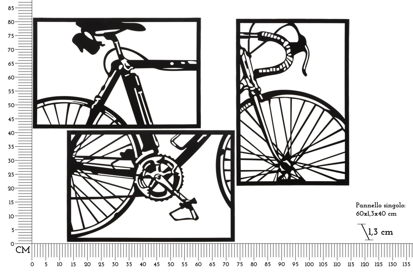 Wandpaneel Bike Set 3 Pcs 40×1,3×60 cm