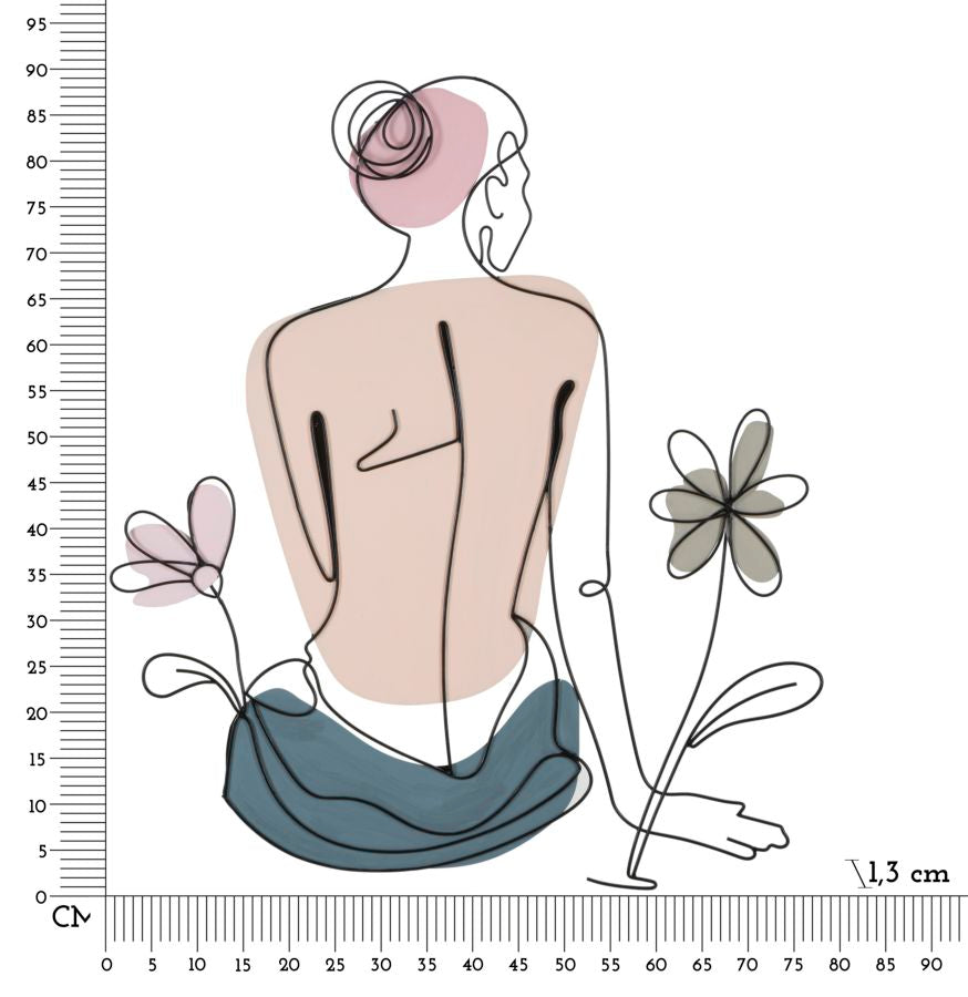 Wandpaneel Lady W/flower 80×1,3×90 cm