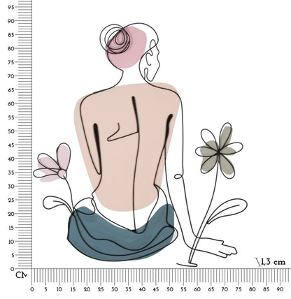 Wandpaneel Lady W/flower 80×1,3×90 cm