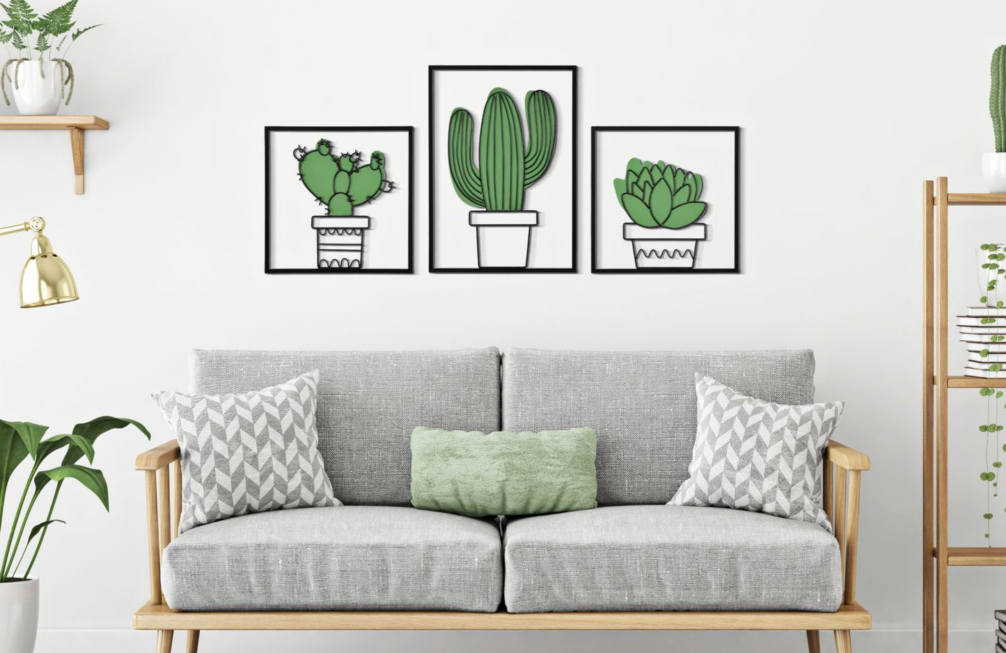 Wandpaneel Cactus Set 3 Pcs 33x1,3x46,5-33x1,3x33