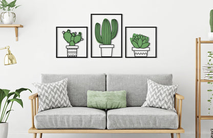 Wandpaneel Cactus Set 3 Pcs 33x1,3x46,5-33x1,3x33