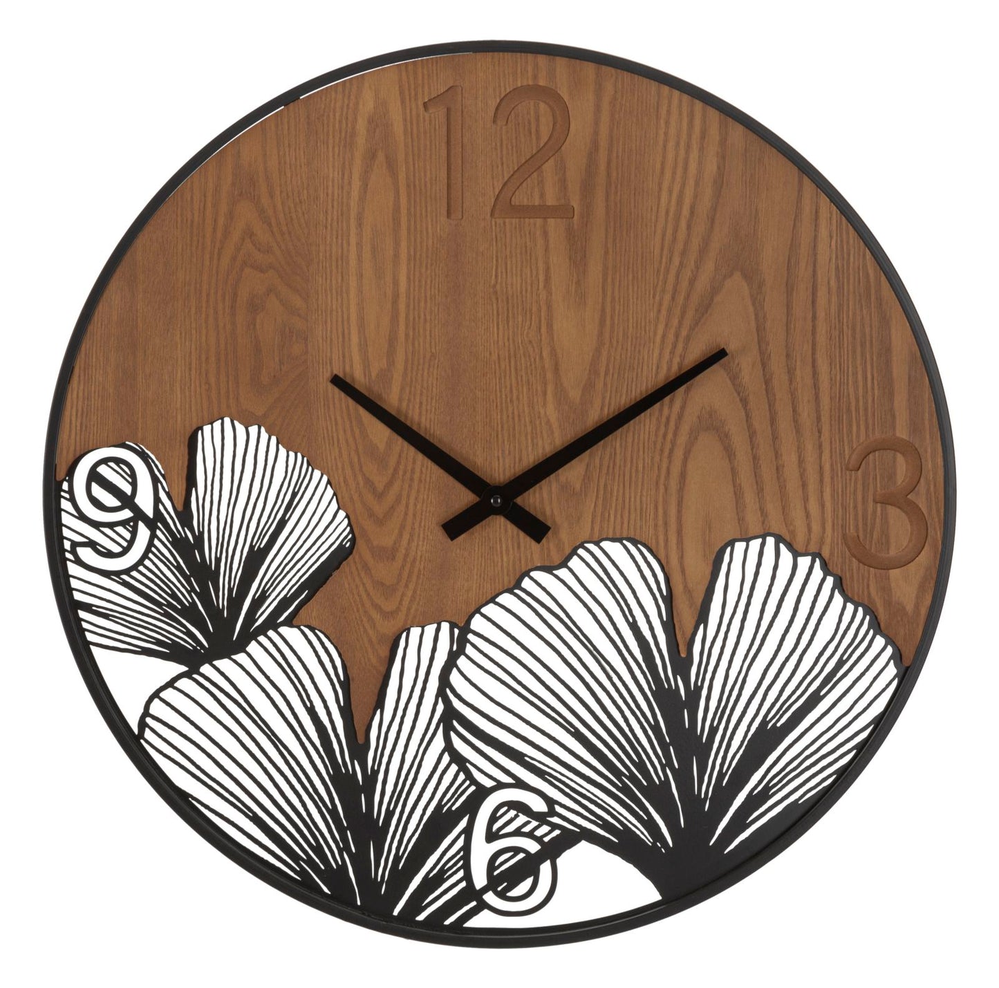 Wandklok Super Wood/leaf Ø 60×2 cm