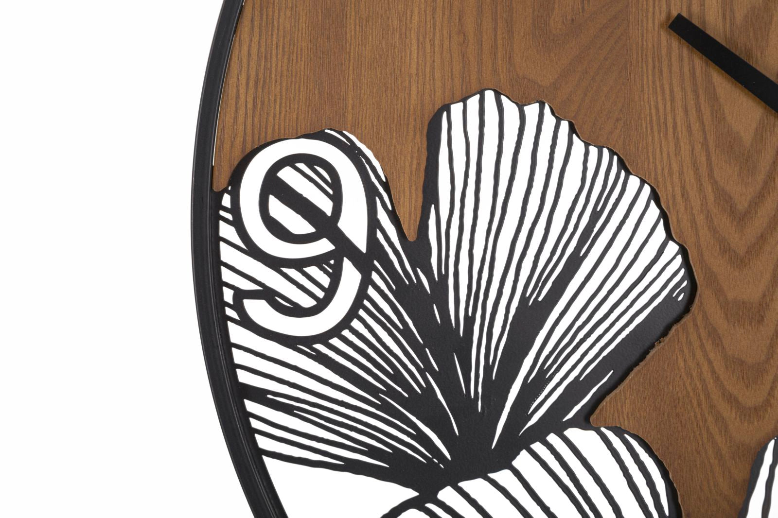 Wandklok Super Wood/leaf Ø 60×2 cm