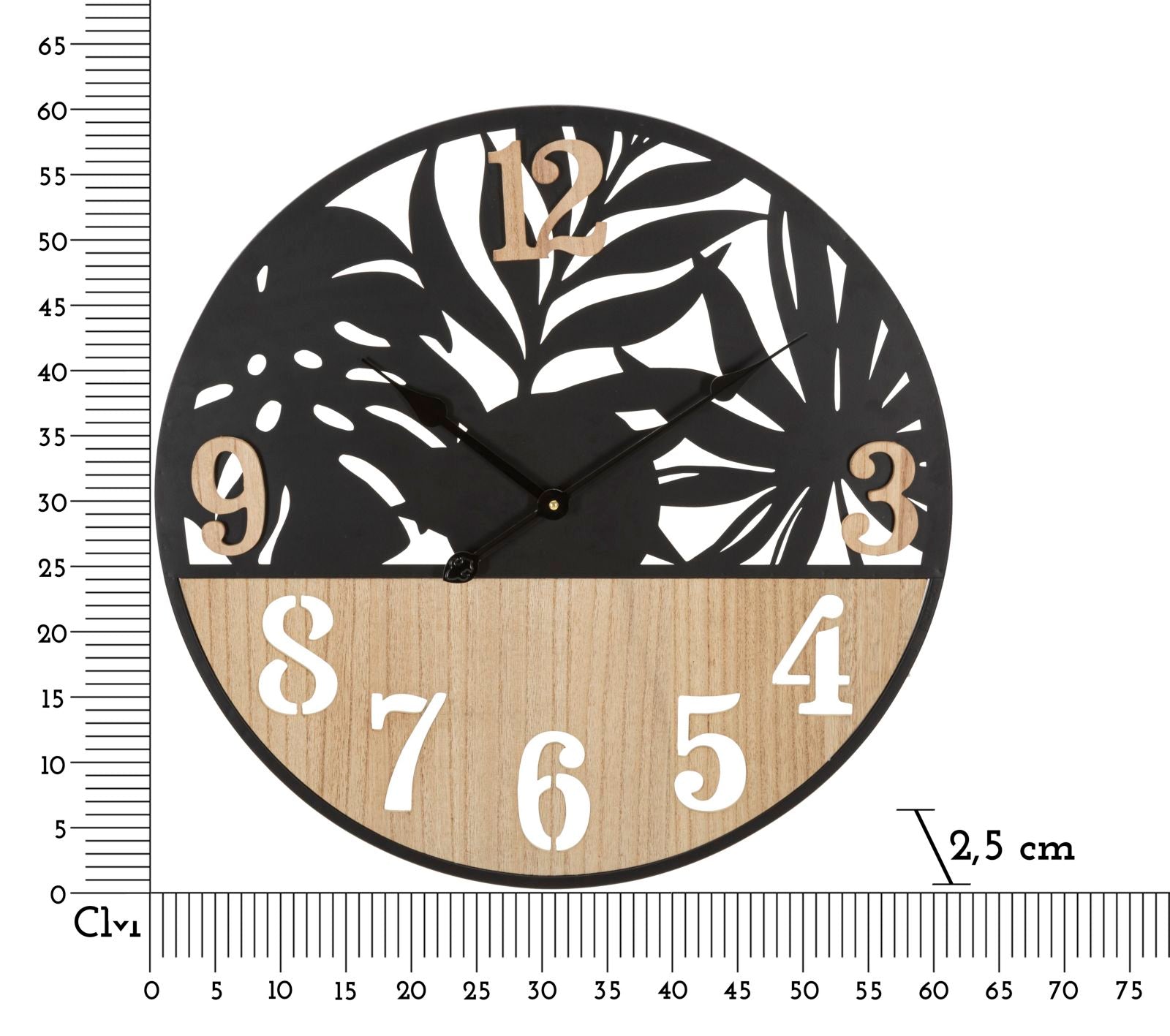Wandklok Palm Ø 60×2,5 cm