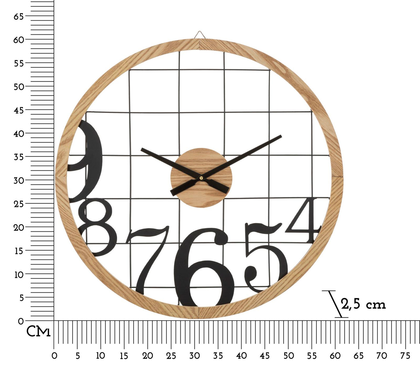 Wandklok Numbers Ø 60×2,5 cm