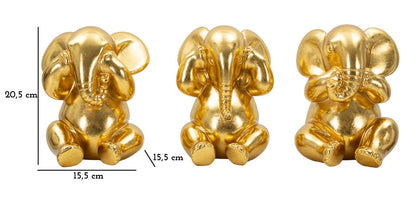 Decoratie Elephant Set 3 Pcs Ø 15,5×20,5 cm